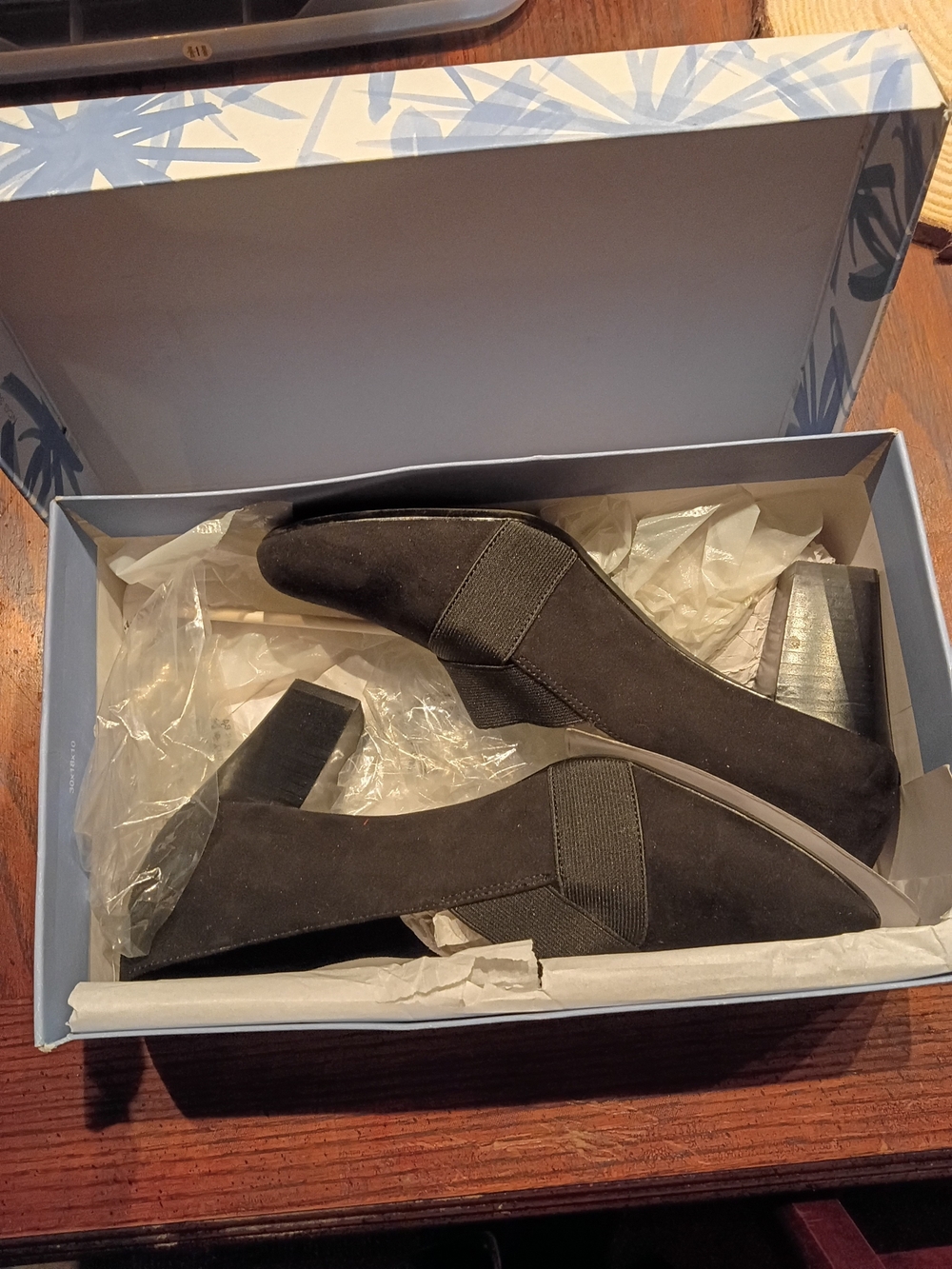 Abella Black Suede Low Block Heel Slip-Ons